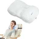 Adjustable Neck Pillow for Recliner, Headrest Pillow for Chair & Couch Support - Ergonomic Design Cushion with 2 Adjustable Strap, Recliner Head Pillow for Office, Home, Traveling (Grey)