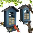 2025 Squirrel Proof Bird Feeder for Outdoors Hanging, 8LBS Metal Hanging Bird Feeder with Bilateral Weight-Activated Perches, Large Capacity Wild Bird Feeder - Squirrel Chewing ProofBlue