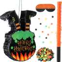 HyDren Halloween Witch Legs Piata for Halloween Party Supplies with Blindfold Bat Halloween Photo Prop Decoration