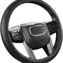 Car Steering Wheel Cover for Nissan - Round Shaped Steering Wheel Cover for Rogue Kicks Sentra Altima, Black (Standard size (14 ''-15''))