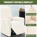 FUANGUI Recliner Chair Covers 4-Pieces Small Recliner Cover for Recliner Chair, Non Slip Covers Washable Lazy Boy Recliner Slipcovers/Furniture Protector for Kids, Dog, Living Room, 02