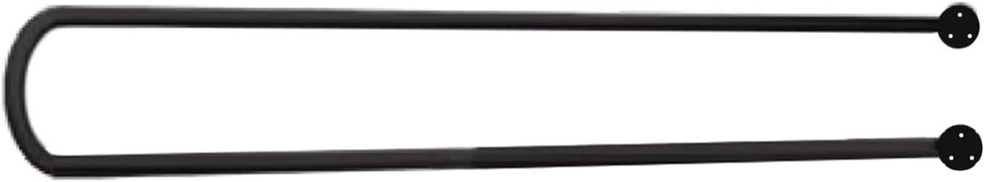 Partition Curtain Rod, U Shaped Curtain Rod with Flat Hooks, Wall Mounted Metal Privacy Partition Rods for Fitting Room Beauty Salon Spa Bedroom Hospital (Black, 7.55ft)