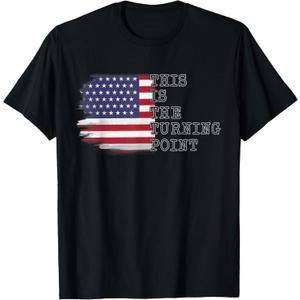 2 Pack This is The Turning Point Tee USA Flag for Men Women Teens T-Shirt L