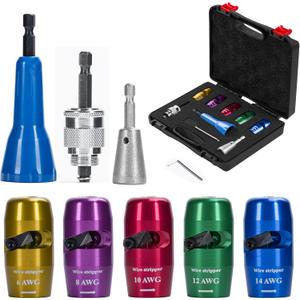 Wire Stripper Twister Tool for Drill, 2025 Upgraded Wire Stripping Tool & Wire Twisting Connector for Cutters 6-14 AWG, 8 In 1 Professional Electrician Wire Nut Twister Stripping and Twisting Tool