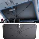 Wigoo Windshield Sun Shade Umbrella, 100% Sun Block, 5th-Gen Ice-Shield Cooling Tech, Reflective Heat Insulation, Portable & Foldable Front Window Sunshade Universal Fit Sedans/SUVs - S: 53"x29"