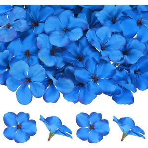 M METERXITY 50-Pack Artificial Orchid Flower Heads, Fake Silk Orchid Flowers Head for DIY Crafts/Dress/Wedding/Party Decoration [Sapphire Blue, 2.2"/ 5.5cm]