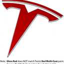 Logo Decal Overlay Stickers for Tesla Model Y (2020 to 2025), Standard Wrap, 4-pc Set (Gloss Red)