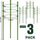 Legigo 3 Packs Plant Support Cages Tomato Cage for Garden- 18 Inch Adjustable Garden Cucumber Trellis Plant Stakes, Trellis Support Rings for Climbing Plants, Pots, Indoor Plants with 10 Plant Clips