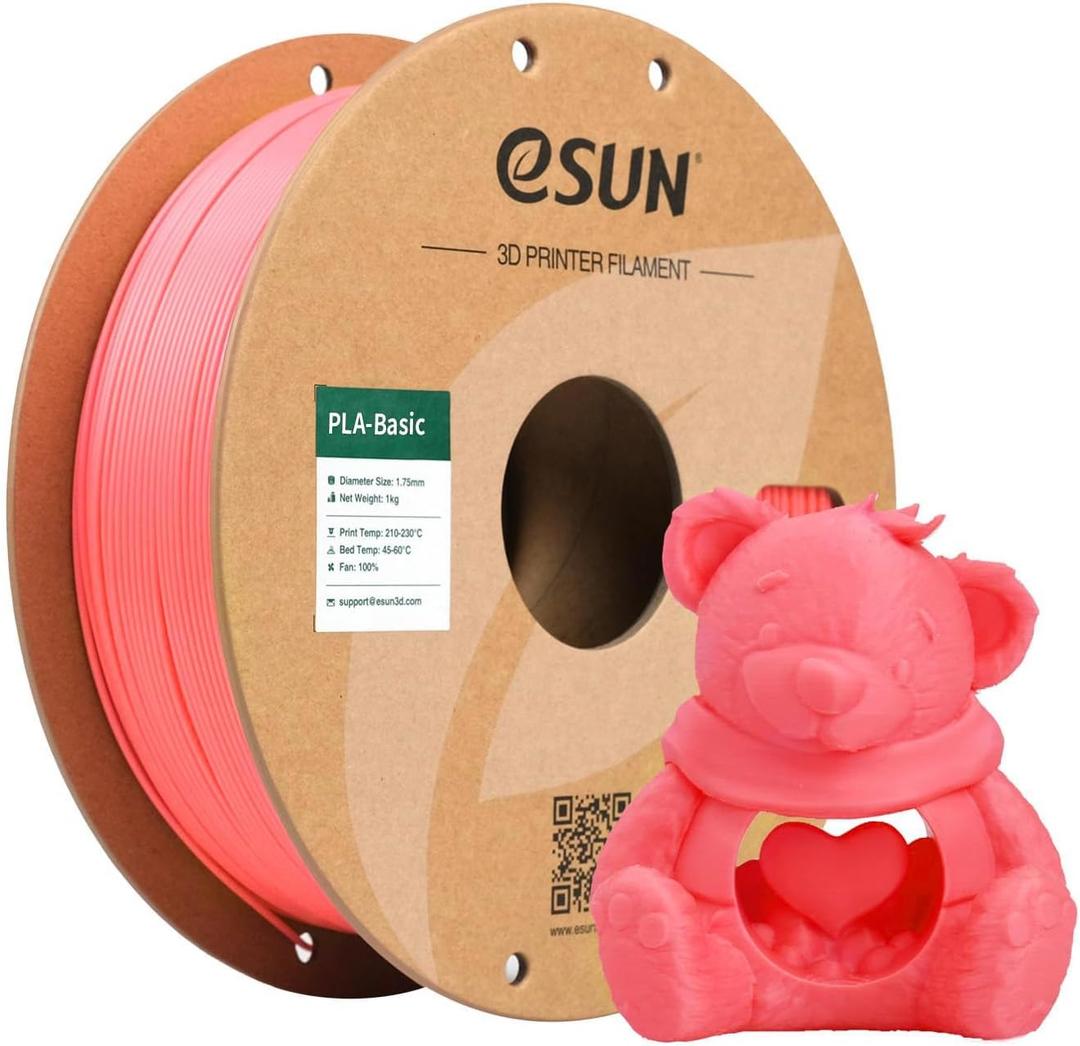eSUN PLA Basic Filament 1.75mm, 1KG Spool (2.2 LBS) High Speed Printing 3D Printer PLA Filament,Designed for Fast Printing, Pink