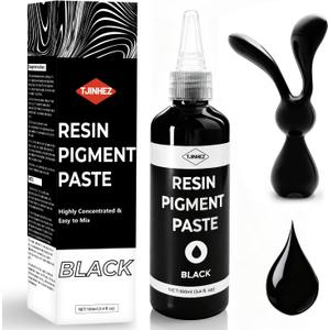 Black Pigment Paste for Epoxy Resin, 5oz Ultra Highly Concentrated & Easy to Mix, 100ml/3.4floz Opaque Liquid Resin Dye Paste for Resin Art, River Table, UV Resin Jewelry Making