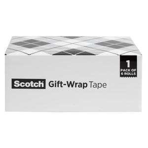 Scotch Gift Wrap Tape, Invisible, 0.75 in. x 650 in., 6 Dispensers/Pack