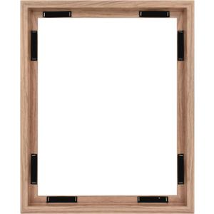 MCS Canvas Float Frames 16x20 Frame, Walnut Woodgrain for Finished Canvases, Vertical & Horizontal Wall Hanging Large with Adhesive for Canvas Paintings (1-Pack)