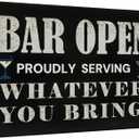 Vintage Bar Wall Decor Sign - 'Bar Open' for Home Bar, Club, Kitchen - Fun Gift for Beer Lovers, 8x12 Inch (Multicolor-9136)