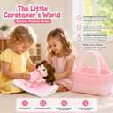 Tezituor Baby Doll Playset with Carrier,Baby Doll Accessories with Dolls | Soft Baby Doll Care Toys with Bassinet,Portable Feeding and Caring Set,Babies Pretend Play Toy Set,Gifts for Kids Baby Girls