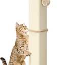 Cat Scratching Post, 32 Inch Tall Scratching Post for Indoor with 5 Inch Diameter Posts and Ball Cat Scratcher for Medium and Large Cats (Yellow)