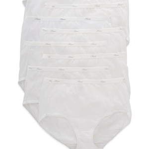 Hanes Women's Cotton Brief Value Pack, 6 Pack, Assorted Brief Underwear White Size 7/L