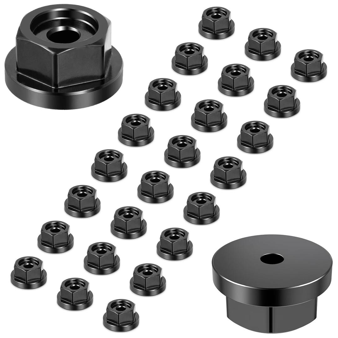 Carbon Steel Hex Nuts 24PCS, Hex Nuts Assortment Kit Washer, 1 inch Hex Screw Hardware Nuts Fastener Tool, Screw Cap Covers Nuts and Bolts for Decorating Outdoor Pergolas, Pavilions, Decks