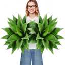 Velener 28 Inch Artificial Agave Plants Outdoor Set, Large Fake Plants Indoor for Home Decor, Realistic UV Resistant Faux Succulents Plants Without Pot, Set of 2 Green*2, 28 Inches