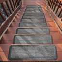 Ottomanson Outdoor Rubber Stair Treads Ribbed Heavy-Duty Non-Slip Stair Mats Best Grip on Concrete, Brick & Textured Step Fastening Recommended for Wooden & RV Steps, Pack of 5