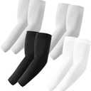 Stelle Arm Sleeves UV Sun Protection Compression Cooling Sleeves UPF 50 for Women Men Sport/Working/Tattoo Cover up (4 Pairs-2 Grey+black+white)