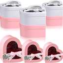 Skyygemm 6 Pcs Mother's Day Heart Shaped Box for Flowers 3 Sizes Nesting Gift Boxes with Card and Ribbon for Best Mom Ever Flower Mother's Day Birthday Present, Pink and White, 1 Count