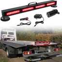 Wireless Tow Light Bar, Trailer Light Bar with 7 Pin Round Transmitter, Magnetic Base, Brake/Turn Signal Emergency LED Light Bar for Truck Roadblock Cars, Rechargeable Battery Powered, 23 in