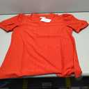 PerZeal Women's Summer Tops Tunic V Neck Ruffle Half Sleeve Blouses Short Sleeve Casual Loose Tops T-Shirts Red Large