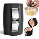 Egg Cracker & Egg Peeler Tool for Hard Boiled Eggs - Egg Shell Opener for Clean Boiled Egg Peeling - Egg Opener & Kitchen Gadget for No Mess Breakfast & Meal Prep (Black)