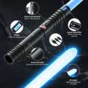 Juxaxia Lightsaber, LED Light Saber with 15 RGB Colors, Lightsabers for 3 Modes, Light Sabers with Connectors, Lightsabers for Dueling, Lightsaber Toy for Adults, Kids, 2 Pack(Black)