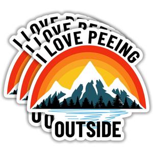 2 x (3pcs) I Love Peeing Outside Sticker Funny Camping Lovers Camper Adventure Tumbler Decal Sticker for Kindle Laptop Water Bottle Phone Hard Hat Vinyl Decal -Size 3x2.8
