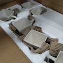 MALACASA Ivory White Dinnerware Sets, 30-Piece Porcelain Plates and Bowls Sets, Modern Dish Set for 6, Square Plates Dinnerware Set Kitchen Dishware Sets, Microwave and Dishwasher Safe, Series Flora