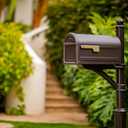 Architectural Mailboxes Mapleton Heavy Duty Steel Metal Post Mounted Mail Box for Outside, Rubbed Bronze, Large Curbside Mailbox with Magnetic Latch