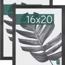 MCS Studio Gallery 16x20 Poster Frame Black Woodgrain, Vertical & Horizontal Wall Hanging Large Picture Frame for Photos, Posters & Art Prints (2-Pack)