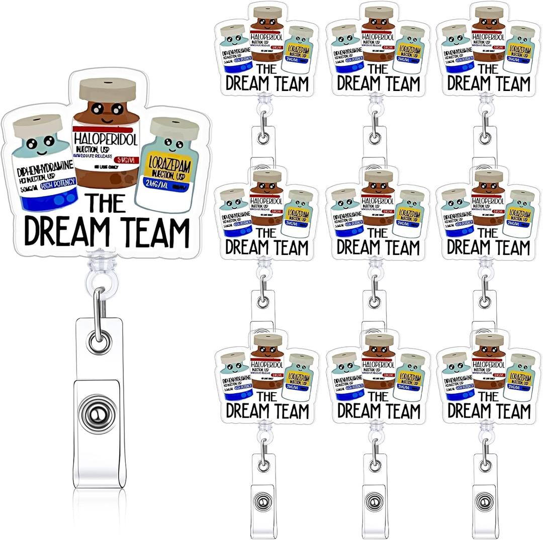 10 Pcs Nurse Badge Reel Bulk for Coworkers, Retractable ID Holder for Nurses, Healthcare Worker Appreciation Gifts, CRNA Nurse Anesthetist Gift Idea
