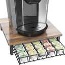 DecoBrothers K-Cup Holder Drawer for 30 Coffee Pods Storage, Rustic Brown (Rustic Brown with Wood Top)