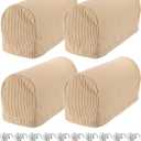 uxcell Stretch Armrest Covers Armchair Anti-Slip for Chairs Sofas Couch Arm Covers Recliner Sofa 2 Set w/Twist Pins (Khaki)