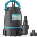 Aquastrong Sump Pump 1 HP 4500 GPH Submersible Water Pump Thermoplastic Portable Utility Pump High Flow Water Removal for Swimming Pool Garden Pond Basement Window Wells with 10ft Long Power Cord