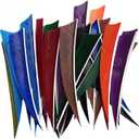 50PCS 4 Inch Shield Cut Turkey Arrow Feathers for Bowhunting, Right Wing Fletching, Waterproof and Durable for Recurve and Compound Bow (Red)