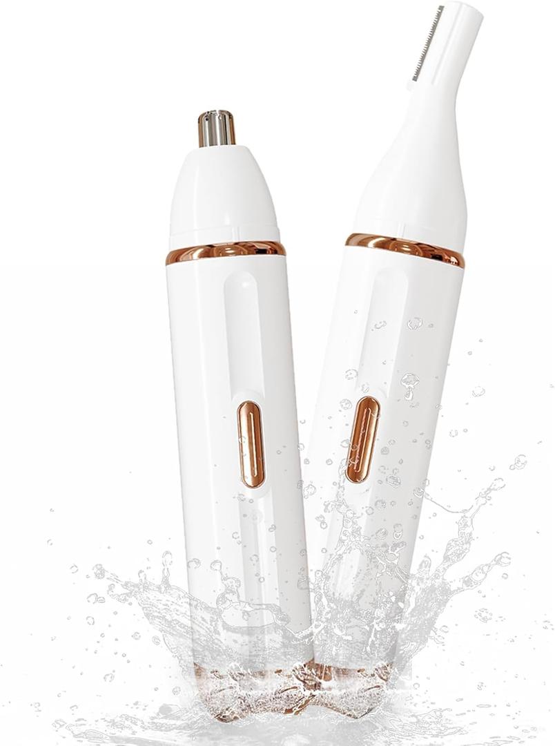 BLIBEE Nose Hair Trimmer for Women - 2-in-1 Painless Eyebrow & Facial Hair Trimmer for Women and Men, USB Rechargeable, Waterproof & Easy to Clean, Ear & Nose Groomer