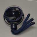 Misting Stroller Fan, 6000mAh Battery Operated Portable Fan with Light & 360 Pivoting, Personal Cooling Fans with Flexible Tripod for Baby, Office, Travel,Treadmill,Outdoors (Dark Blue)