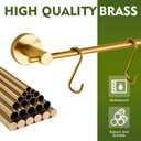 22 Inch Kitchen Utensil Hanger with 5 Hooks, Stainless Steel Wall Mounted Rail Rack for Bathroom, Bedroom (Brushed Gold)