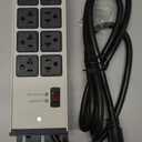 CCCEI Heavy Duty Power Strip Surge Protector 20 AMP, 8 Outlets 12 Gauge Industrial Shop Garage Metal Multiple Outlets, 6 FT Extension Cord 5-15P Adapter High Amp 6-20R T-Slot 20a for Appliance (Grey)