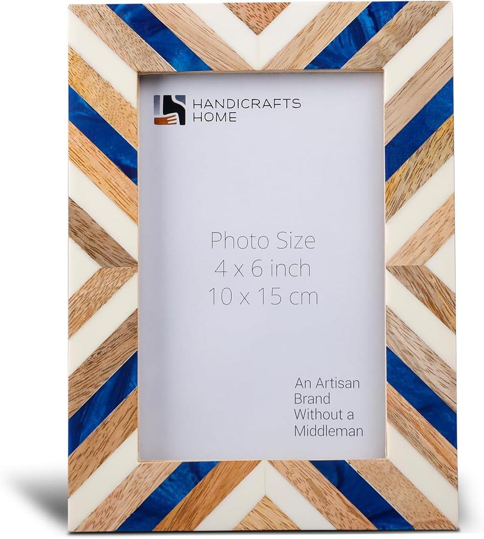 Handicrafts Home 4 by 6 Picture Frame for Home Decor, Tabletop & Wall hanging, Modern Home Decoration, Wooden Frame for Desk Decor, Office & Living Room, Wall, Ideal Gift for Christmas, Hypno Dream