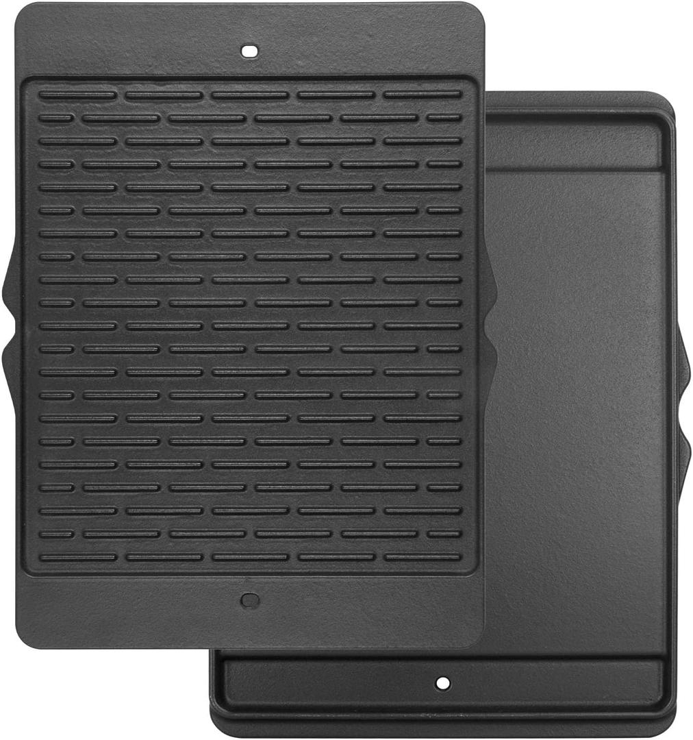 Half Size Griddle Insert Replacement Parts for Bull Grill 4 Burner Angus 47628 41628 41629 Grills Parts, Cast Iron Griddle Plate for Bull Premium 18249 18248, for Outlaw 30" 26038 26039 Gas Grill