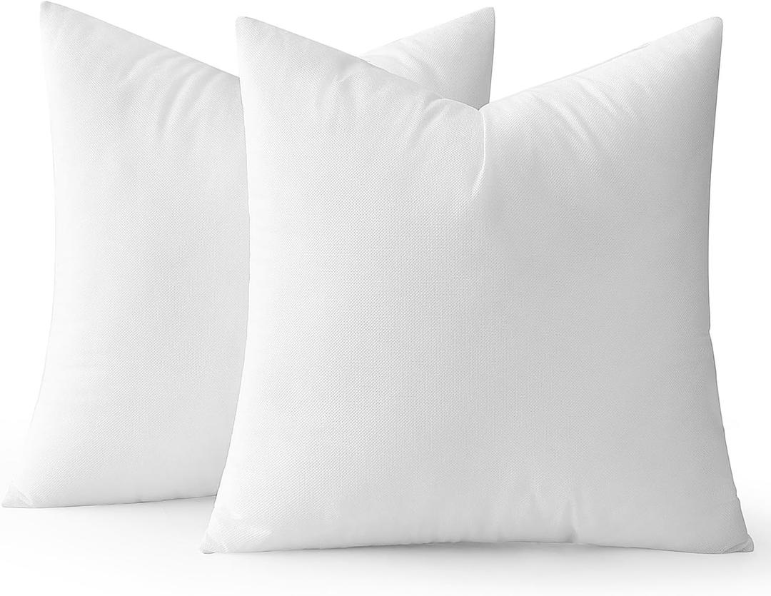 MIULEE 28x28 Pillow Inserts Set of 2, Square Decorative Throw Pillow Premium Fluffy Lumbar Pillow Forms Sham Stuffer for Living Room Sofa Couch Bed, White