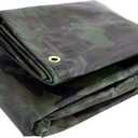 Watershed Innovations Heavy Duty Waterproof Camo Tarp - Reversible Camouflage/Green Tarp - 8x10 with UV Protection for Outdoor Camping RV Truck and Trailers (08ft x 10ft)