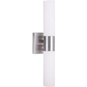 Livex Lighting 10102-91 Aero 2-Light Bath Light, Brushed Nickel, 4.5''Hx18''W