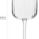 Libbey Paneled Stemmed Wine Glasses Set of 4, 13.5 Oz Fine Ribbed Line Clear Glasses, All Purpose Glasses for Wine, Cocktails and Spritzers
