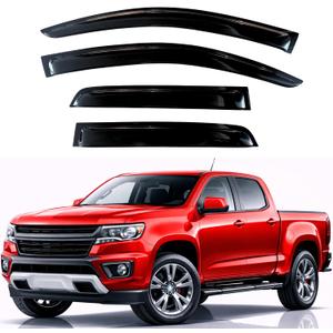 KPY Rain Guards Fit for 2015-2022 Chevrolet/Chevy Colorado Crew Cab, Out-Channel Window Visors Vent Wind Deflectors 4PC, Truck Accessories for 2015-2022 GMC Canyon Crew Cab (Full-Size Cabs)