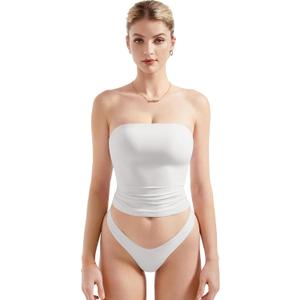 SUUKSESS Women Sexy Tube Top Summer Y2K Going Out Double Lined Basic Tank Top L